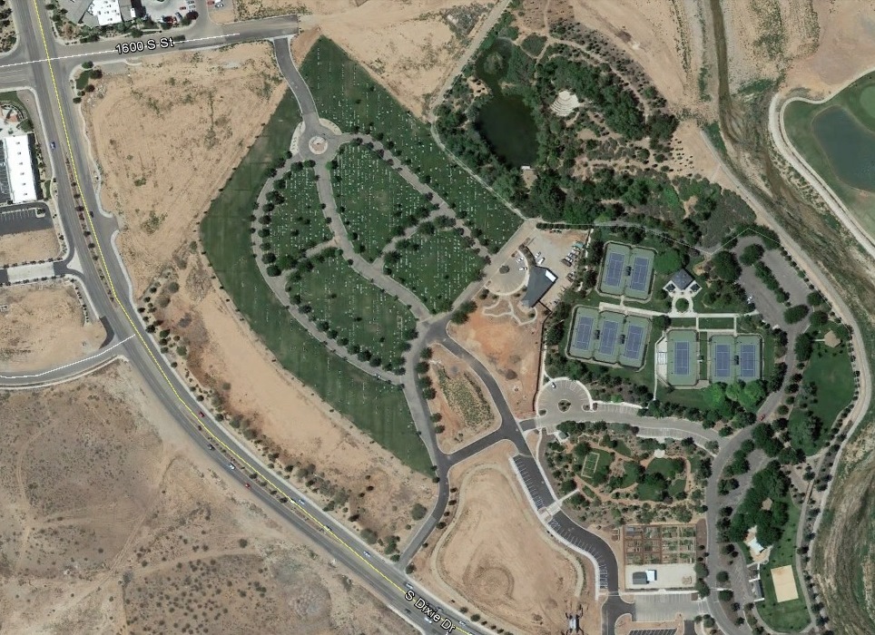 Aerial view of the Tonaquint Cemetery