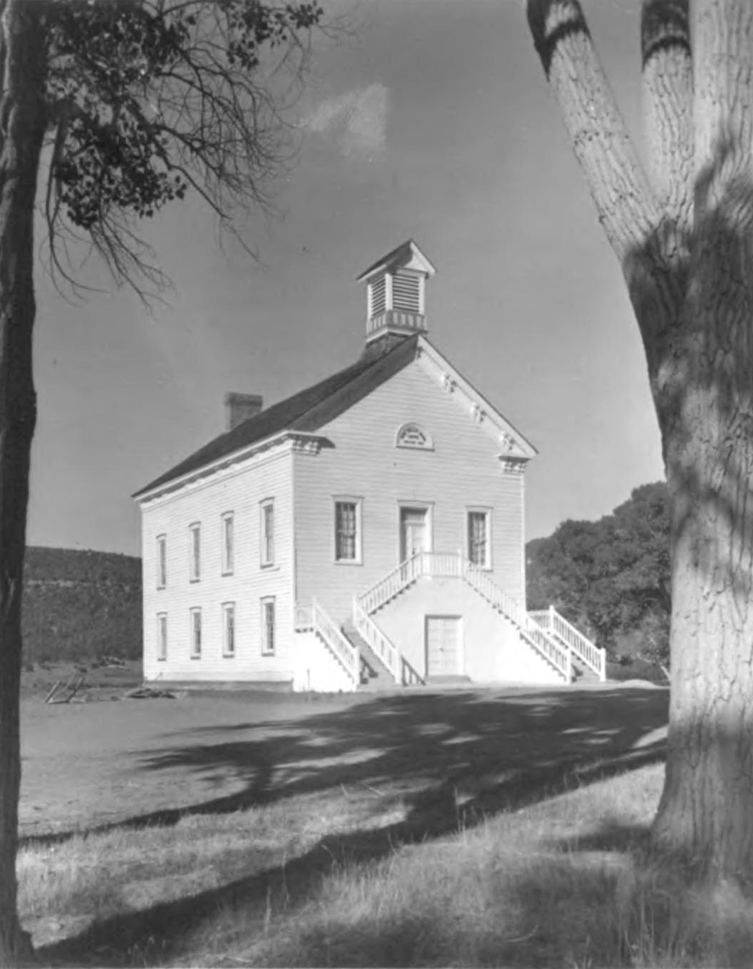 Front and west sides of the Pine Valley Chapel