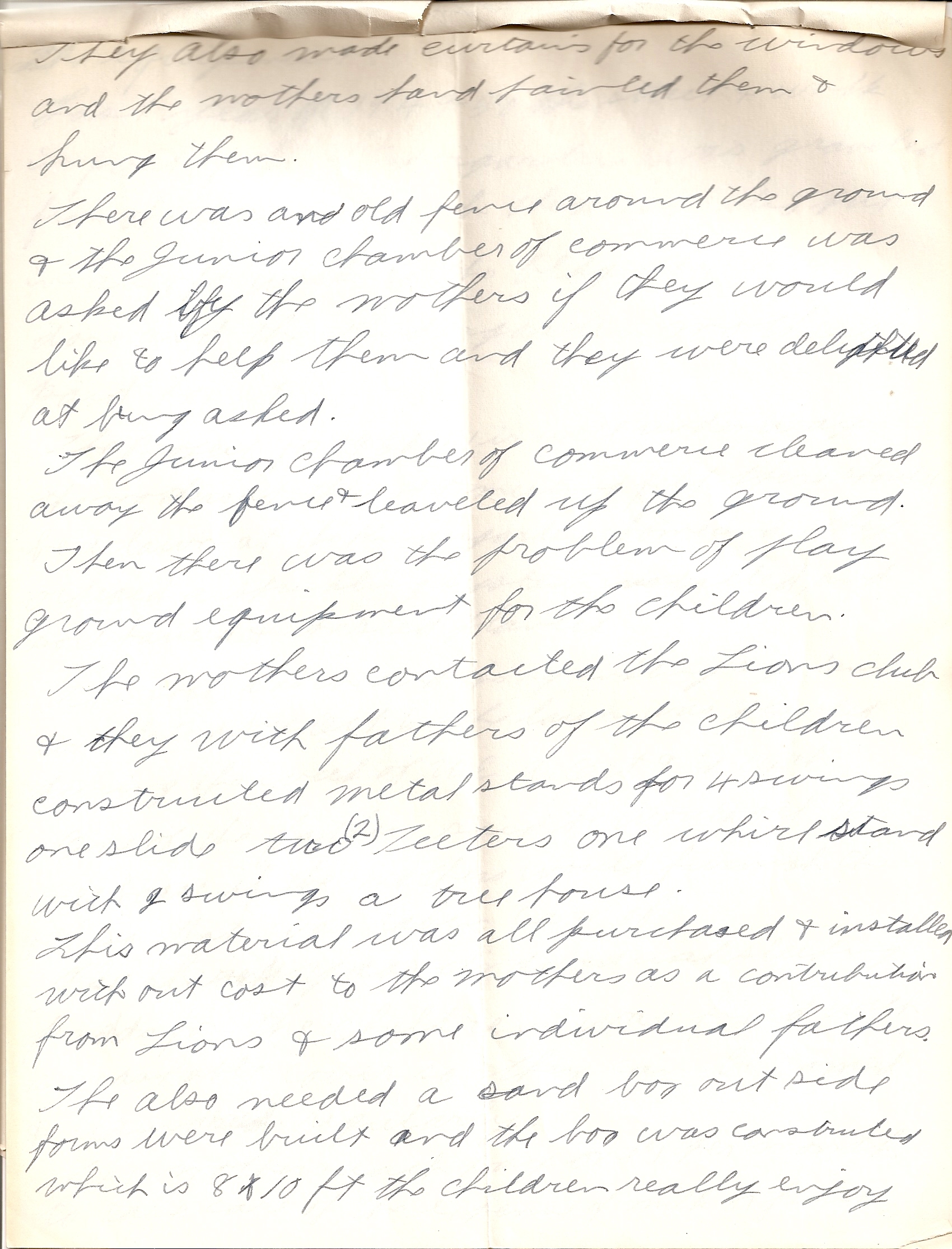 Page 2 of Vernon Worthen's notes on the St. George Kindergarten