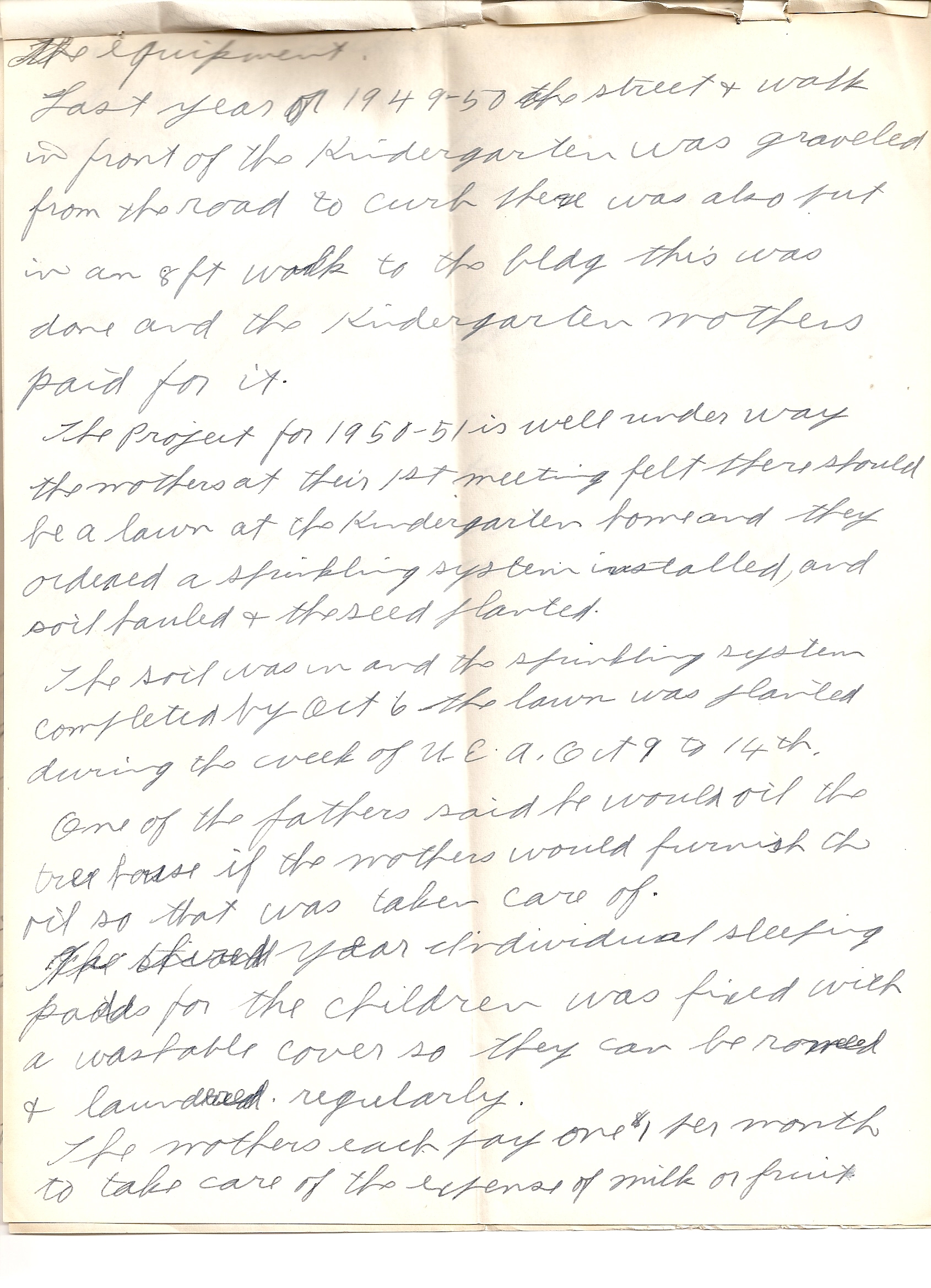 Page 3 of Vernon Worthen's notes on the St. George Kindergarten