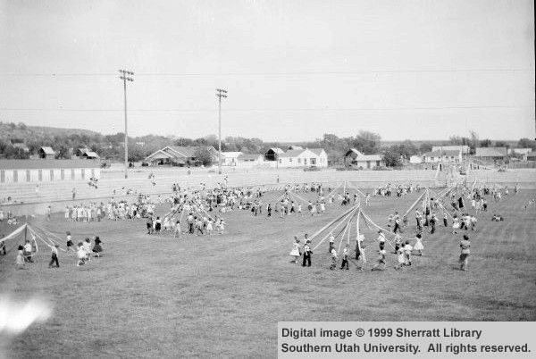1950 May Pole dance for Dixie High School