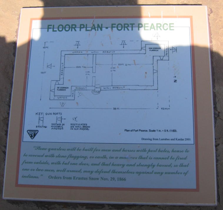 Photo of the "Floor Plan - Fort Pearce" sign on the edge of the parking lot