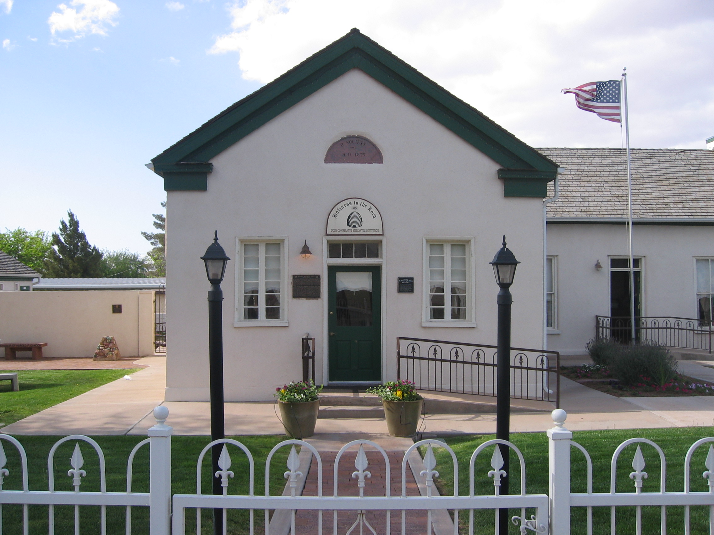 Front view of the Washington Relief Society house