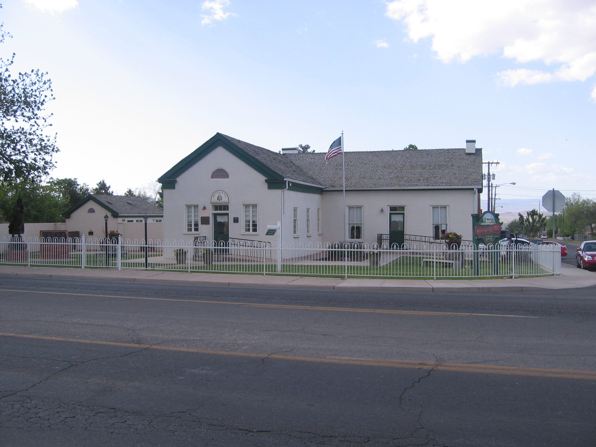 Broad view of the Washington Relief Society house