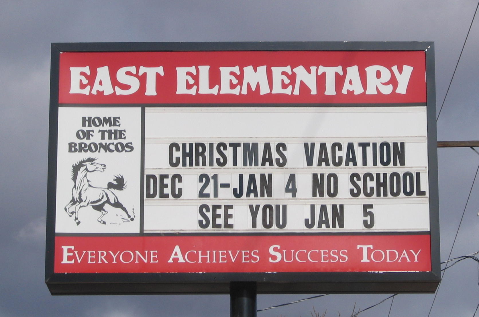 East Elementary sign