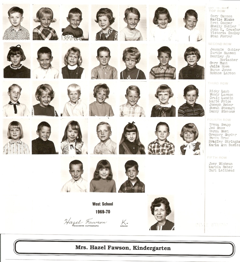 Mrs. Hazel Fawson's 1969-1970 kindergarten class