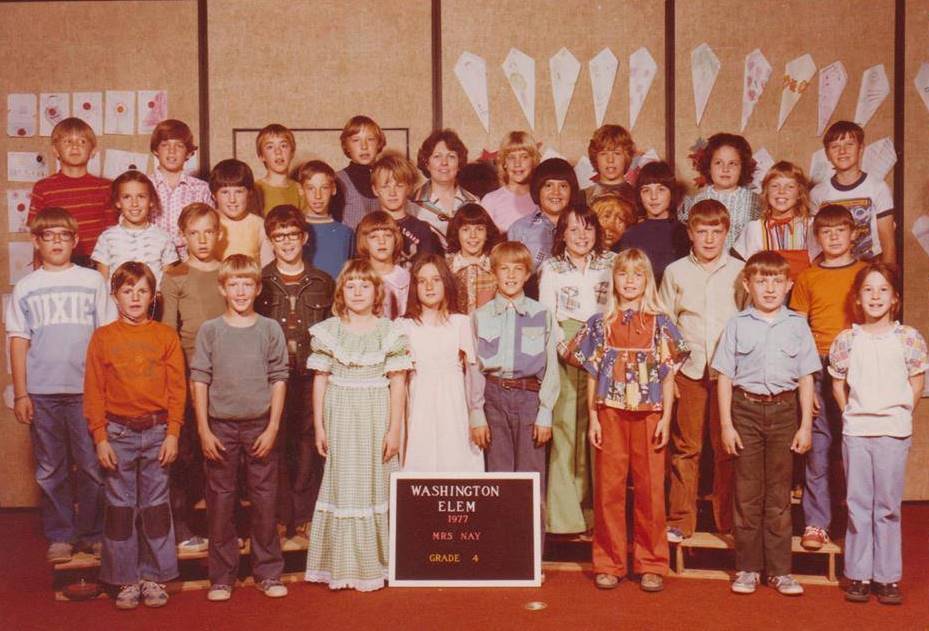 Mrs. Nay's 1976-1977 fourth grade class at the Washington School
