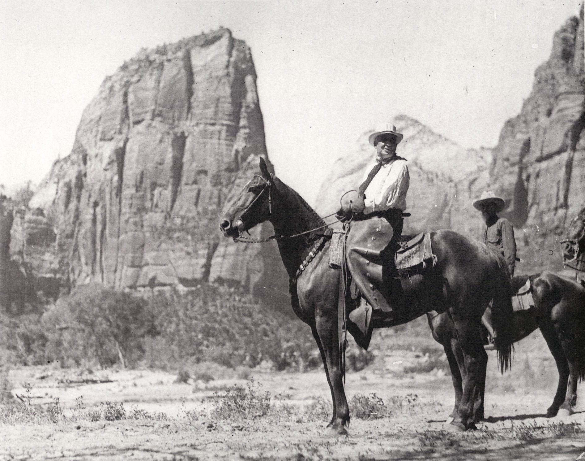 President Harding on horseback in Zion National Park