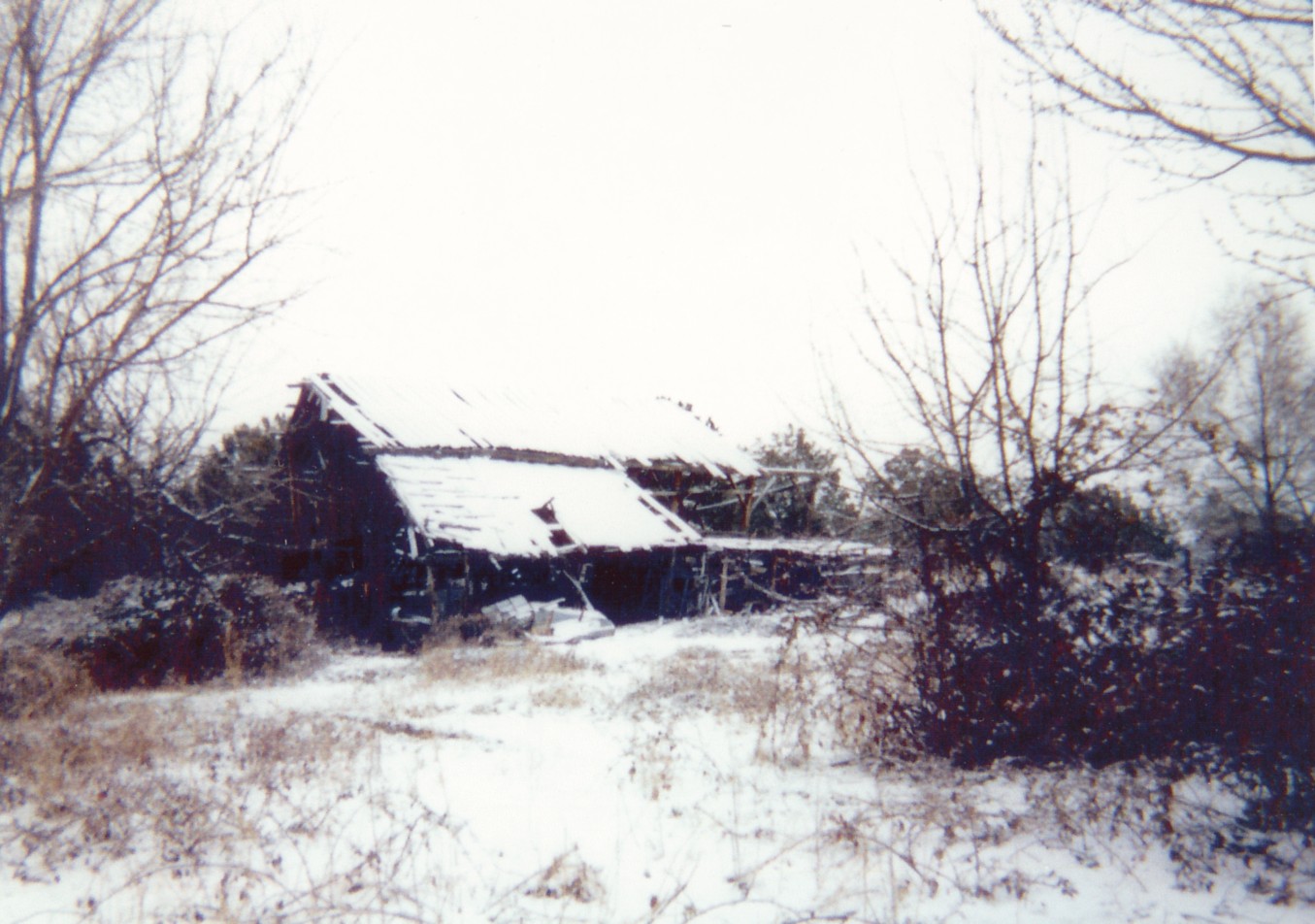 Broken down barn at the Fred Chadburn home
