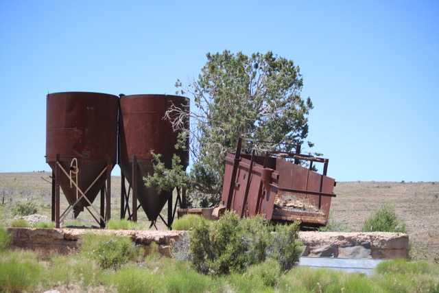 Concrete pad, hoppers, and furnace at the Grand Gulch Mine
