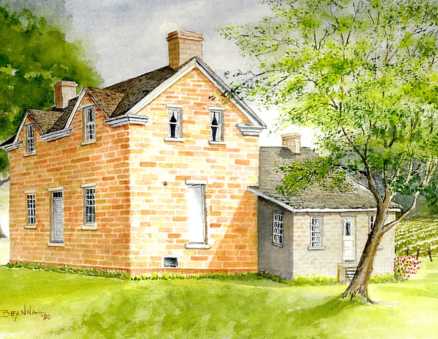 Watercolor painting of the Peter Neilson, Jr. Home