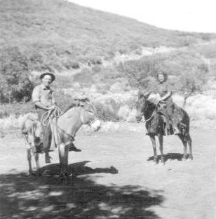 Sheldon and Vada Grant on horseback